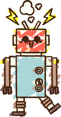 Bir insan tarafından çizilen robot tebeşiri.