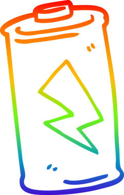 gökkuşağı gradyan çizgi çizimi bir insan tarafından çizilmiş bir karikatür pil