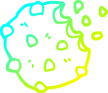 Bir insanın çizdiği çikolatalı bisküvinin soğuk gradyan çizimi.