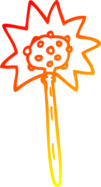 Bir insan tarafından çizilmiş bir karikatür çekicinin sıcak çizgi çizimi