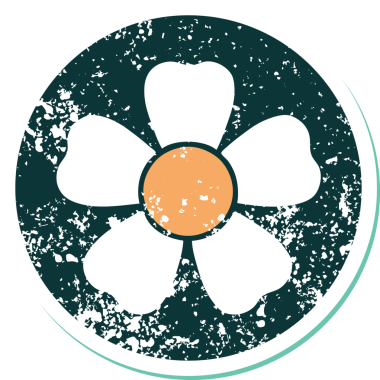 Bir insan tarafından çizilmiş bir çiçeğin sembolik dövmesi.