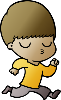 Bir insan tarafından çizilmiş sakin çocuk çizgi filmi.