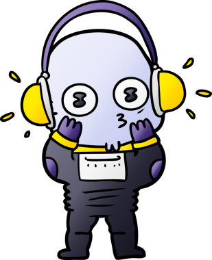 Bir insan tarafından çizilmiş garip kel uzay adamı çizgi filmi.