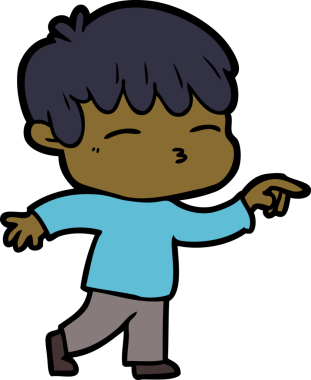 Bir insan tarafından çizilmiş meraklı bir çocuk.