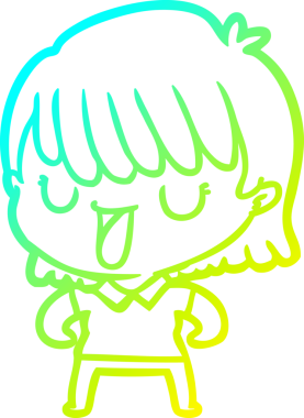 Bir insan tarafından çizilmiş bir karikatür kadın çizimi.