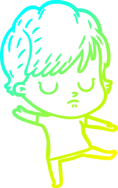 Bir insan tarafından çizilmiş bir karikatür kadın çizimi.