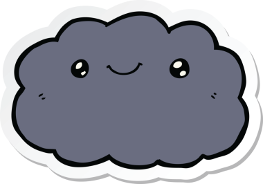 Bir insan tarafından çizilmiş bir karikatür bulutunun etiketi