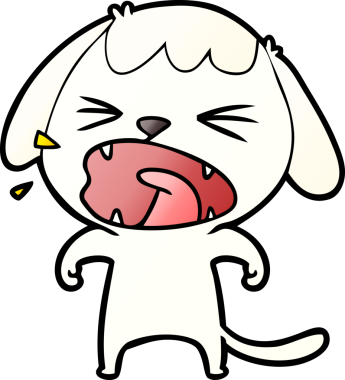 Bir insan tarafından çizilmiş şirin bir çizgi film köpeği.