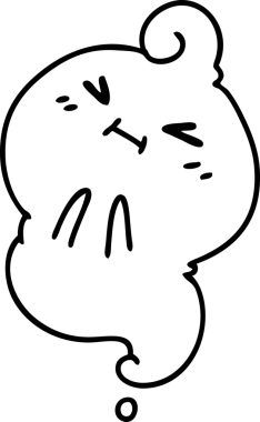 Bir insan tarafından çizilmiş cadılar bayramı hayaleti.