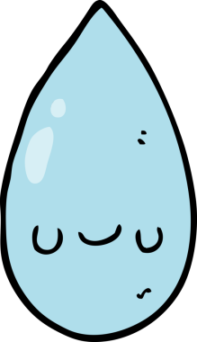 Bir insan tarafından çizilmiş şirin yağmur damlası.