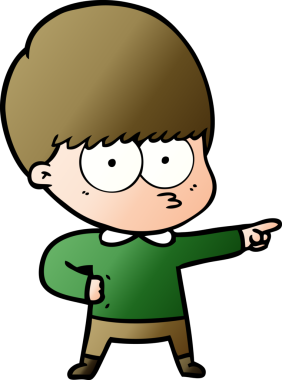 Sinirli çizgi film çocuğu bir insan tarafından çizilmiş.