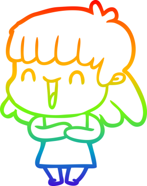 gökkuşağı gradyan çizimi bir insan tarafından çizilmiş bir karikatür kadın