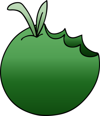 bir insan tarafından çizilmiş garip gölgeli elma.