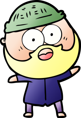 Çizgi film bir insan tarafından çizilmiş sakallı adamı şaşırttı