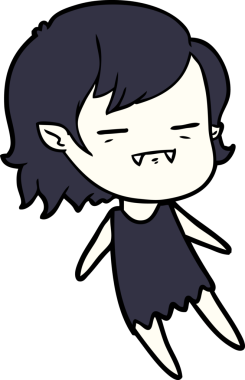 Bir insan tarafından çizilmiş ölümsüz vampir kız çizgi filmi.