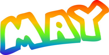 Bir insan tarafından çizilen Mayıs ayının gökkuşağı gradyanı çizimi