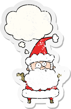 Çizgi film, Noel Baba 'nın kafasını düşünce balonuyla karıştırdı.