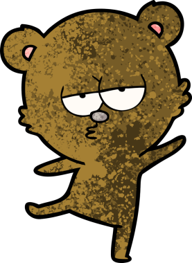 Bir insan tarafından çizilmiş sıkılmış ayı çizgi filmi