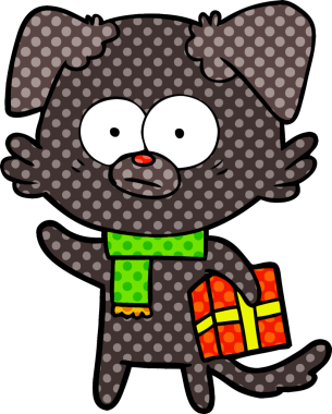 Bir insan tarafından çizilmiş sinirli köpek çizgi filmi.