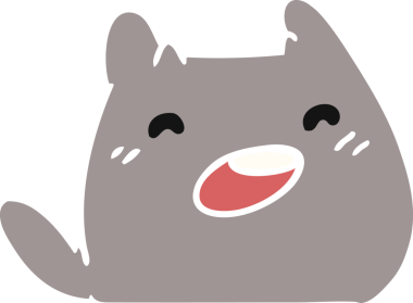 Bir insan tarafından çizilmiş bir kawai kedisinin karikatür çizimi