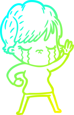 Bir insan tarafından çizilmiş ağlayan bir karikatür çizimi.