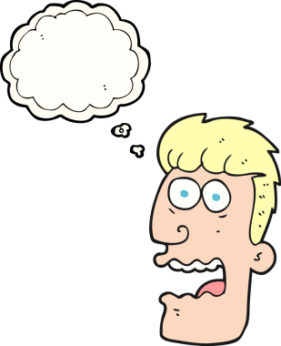 Serbest çizim düşünce balonu karikatürü bir insan tarafından çizilen adamı şok etti