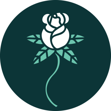 Bir insan tarafından çizilmiş bir çiçeğin ikonik dövme şekli