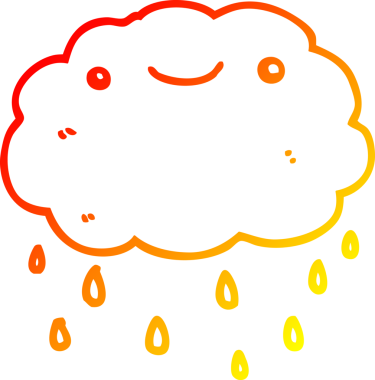 Bir insan tarafından çizilen karikatür bulutunun sıcak gradyan çizimi