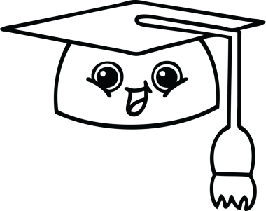 Mezuniyet şapkası çizimi bir insan tarafından çizilmiş.