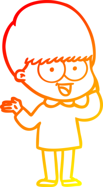 Bir insan tarafından çizilmiş mutlu çizgi film çocuğu çizimi.