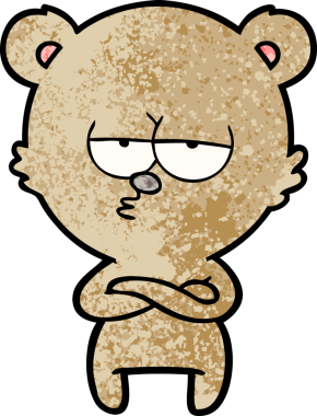 Bir insan tarafından çizilmiş sıkılmış ayı çizgi filmi