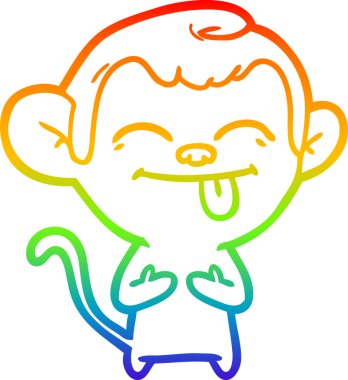 gökkuşağı gradyan çizimi bir insan tarafından çizilmiş komik bir çizgi maymun