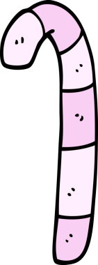 Bir insan tarafından çizilmiş pembe şeker kamışları.