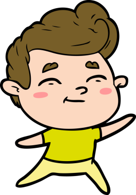 Bir insan tarafından çizilmiş mutlu çizgi film adamı.