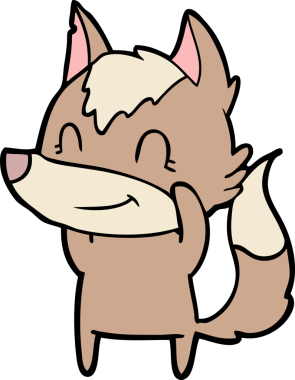 Bir insan tarafından çizilmiş dost canlısı bir kurt.