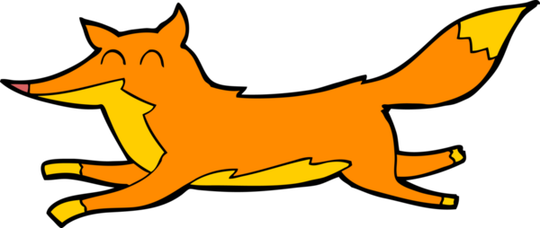 Bir insan tarafından çizilmiş tilki çizgi filmi.