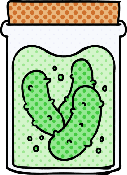 Bir insan tarafından çizilmiş turşu turşusu kavanozu.