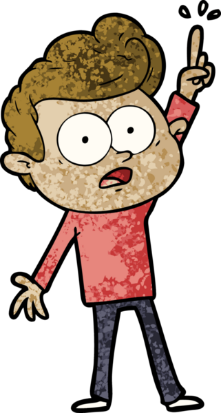 Bir insan tarafından çizilmiş çizgi film bakışlı adam.