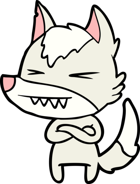 Bir insan tarafından çizilmiş kızgın kurt çizgi filmi.