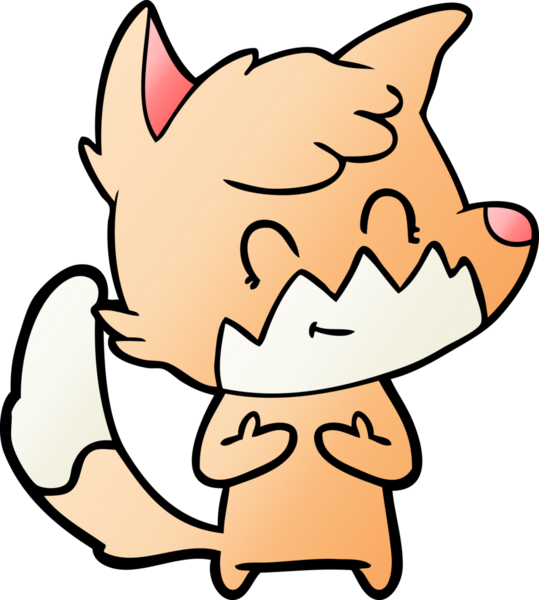 Bir insan tarafından çizilmiş çizgi film dostu tilki.