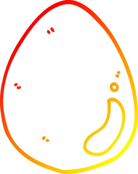 Bir insan tarafından çizilmiş karikatür yumurtasının sıcak gradyan çizimi