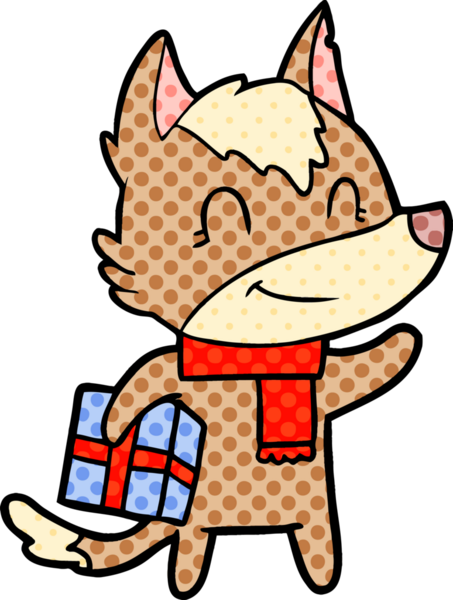 Bir insan tarafından çizilmiş dost canlısı bir çizgi film kurdu.