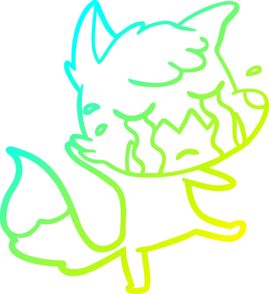 Bir insan tarafından çizilmiş ağlayan tilki çizgi filmi.