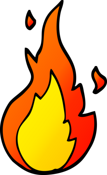 vektör gradyan çizim çizgi film alev sembolü bir insan tarafından çizildi