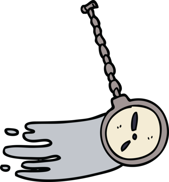 Bir insan tarafından çizilmiş hipnozcu saat.