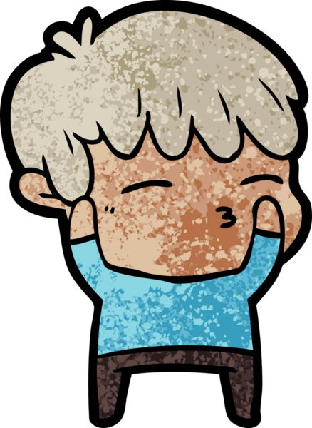 Bir insan tarafından çizilmiş meraklı bir çocuk.