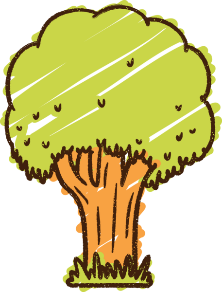 Bir insan tarafından çizilen Ağaç Tebeşiri