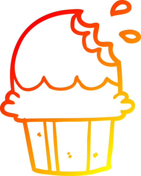 Bir insanın çizdiği çikolatalı kekin sıcak gradyan çizgisi.