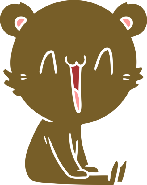 Mutlu ayı düz renkli çizgi film bir insan tarafından çizildi.