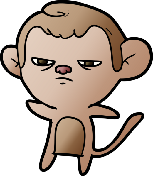 Bir insan tarafından çizilmiş çizgi maymun.